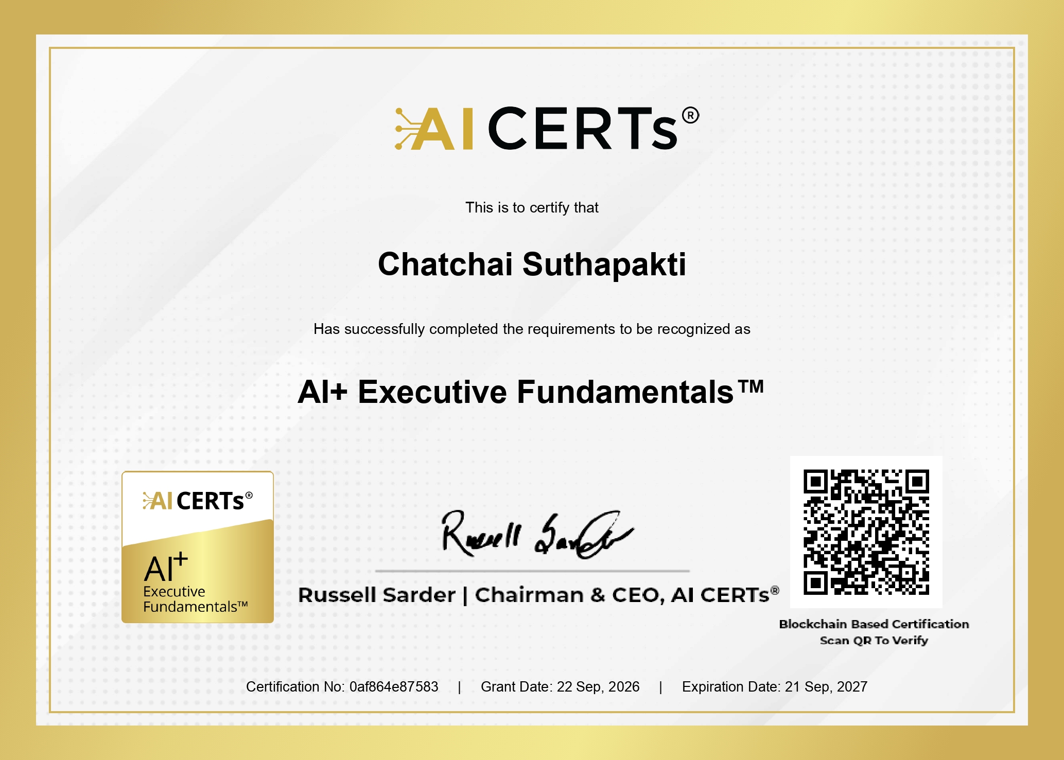 AI for Executive Foundation certificate