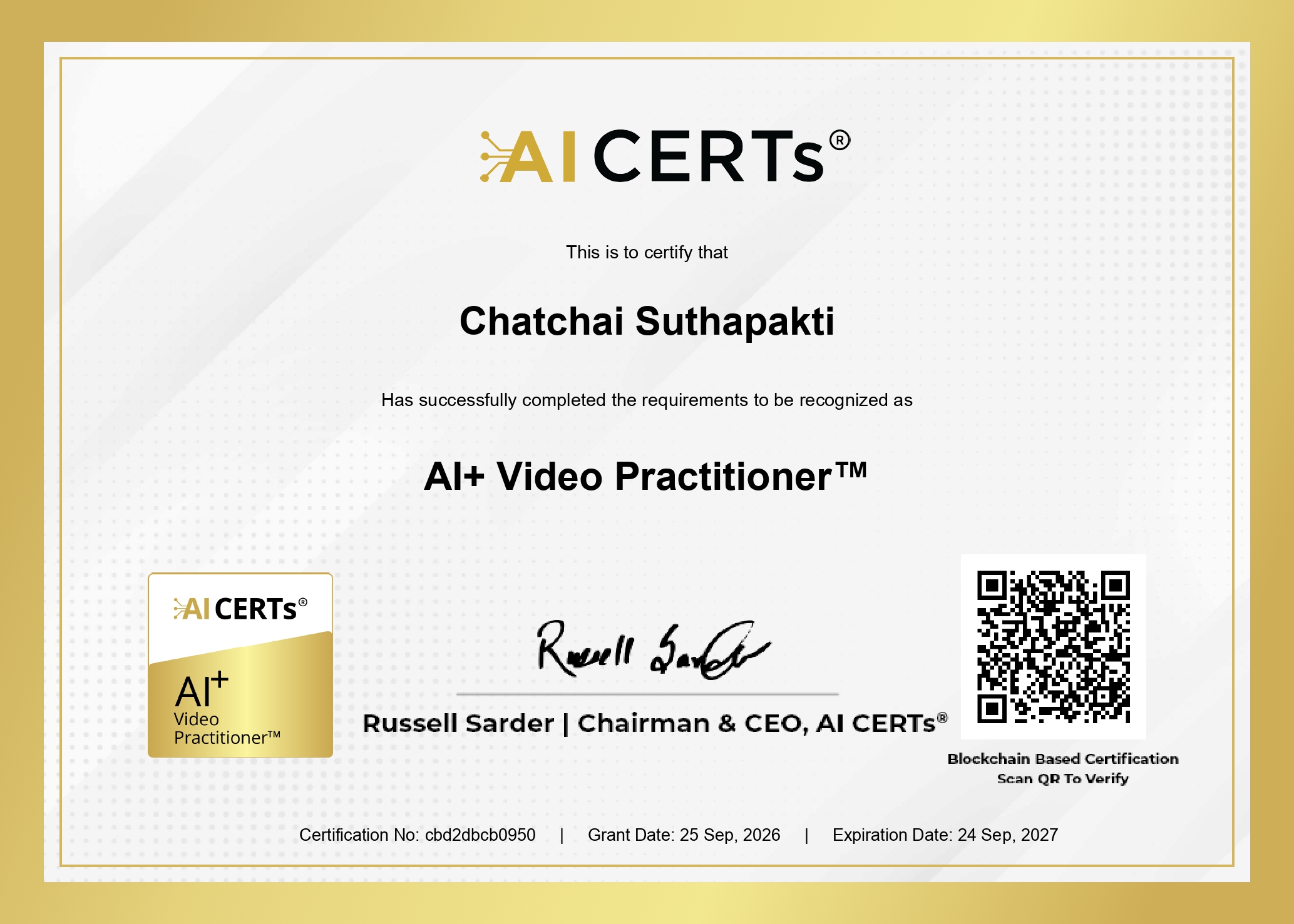 AI+ VDO Practitioner certificate